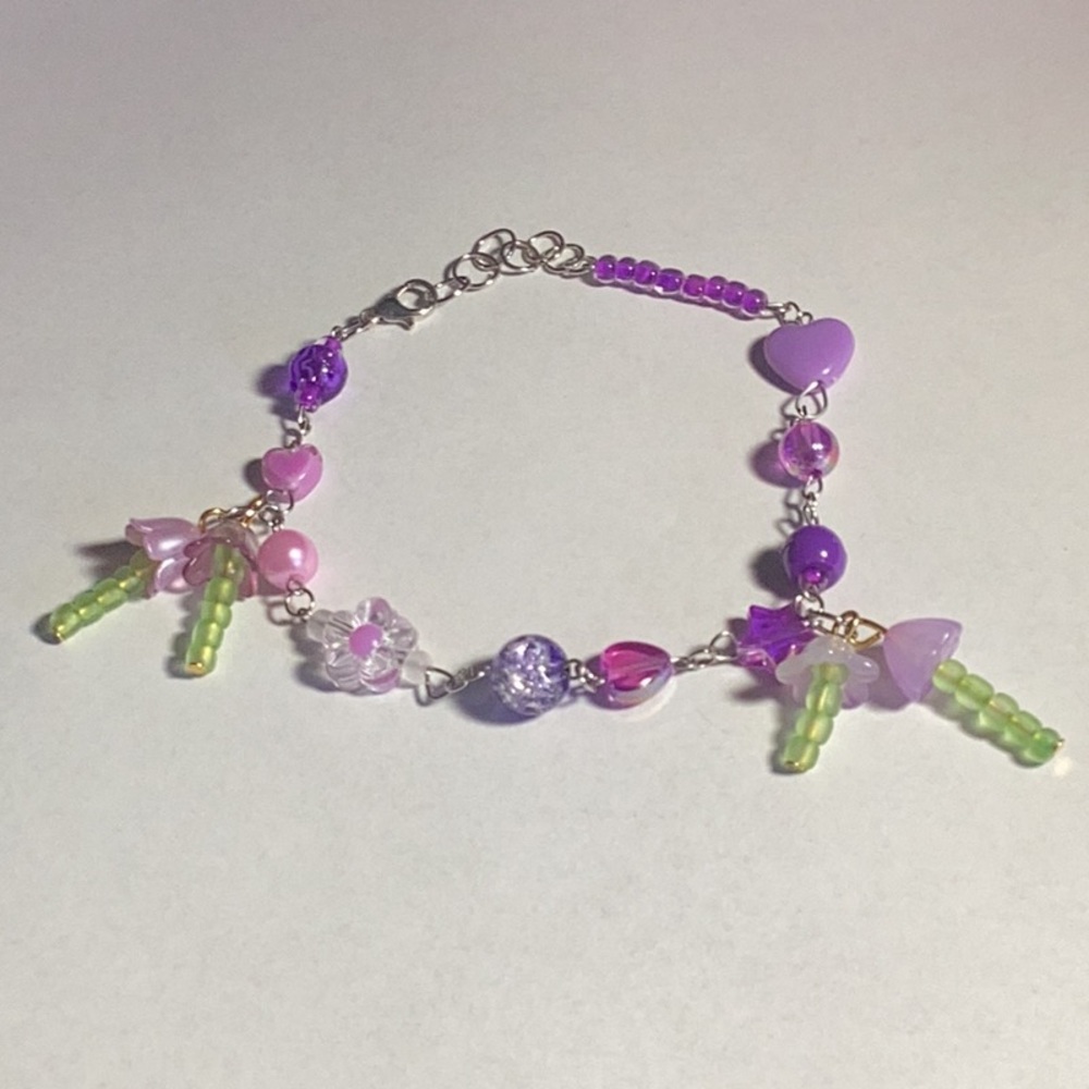 Colorful Beaded Charm Bracelet
